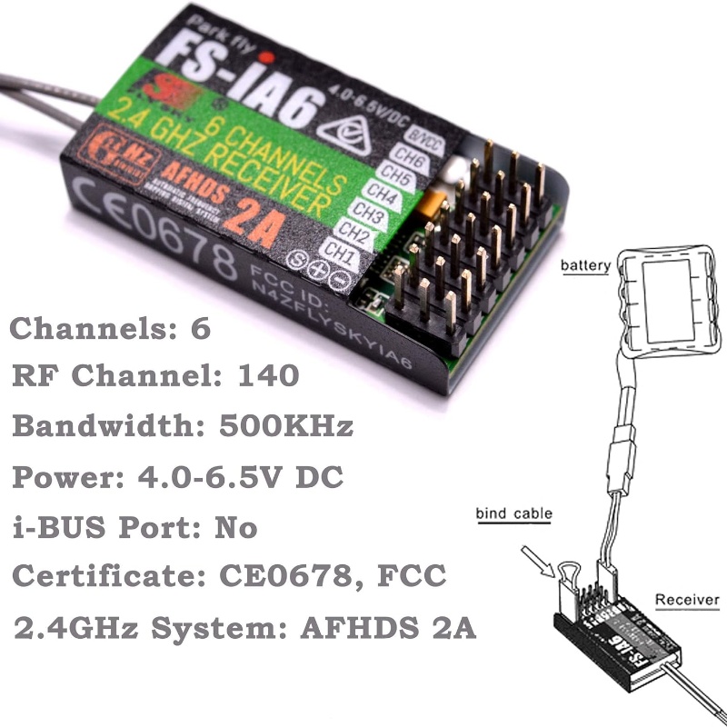 Receptor Flysky FS-IA6 6CH ant - Fpv Drone Battery reseña y precio